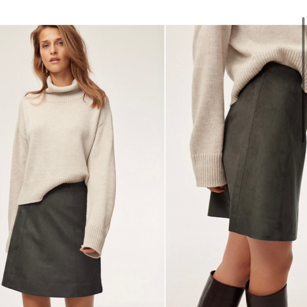 Babaton Vegan Suede Modern Mini-Skirt - Never worn